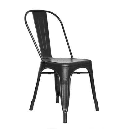 Silla Metalica con Espaldar Negro