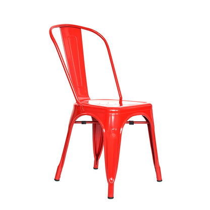 Silla Metalica con Espaldar Rojo
