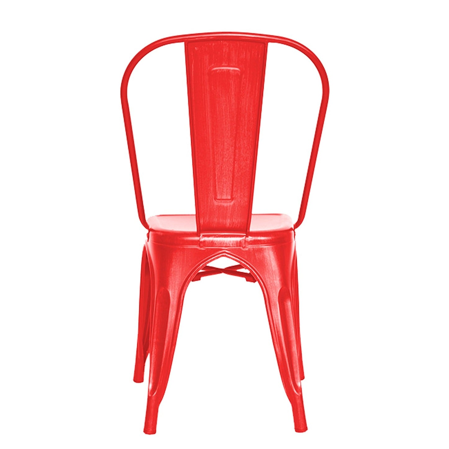 Silla Metalica con Espaldar Rojo