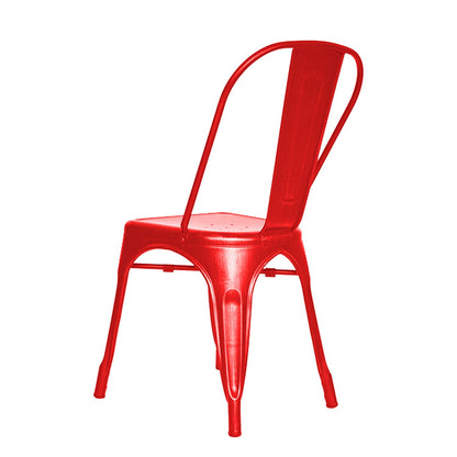 Silla Metalica con Espaldar Rojo