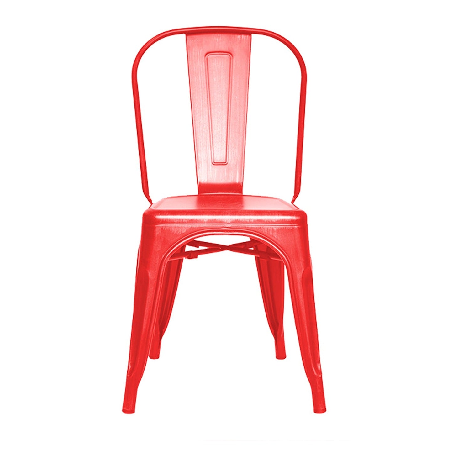 Silla Metalica con Espaldar Rojo