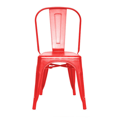 Silla Metalica con Espaldar Rojo