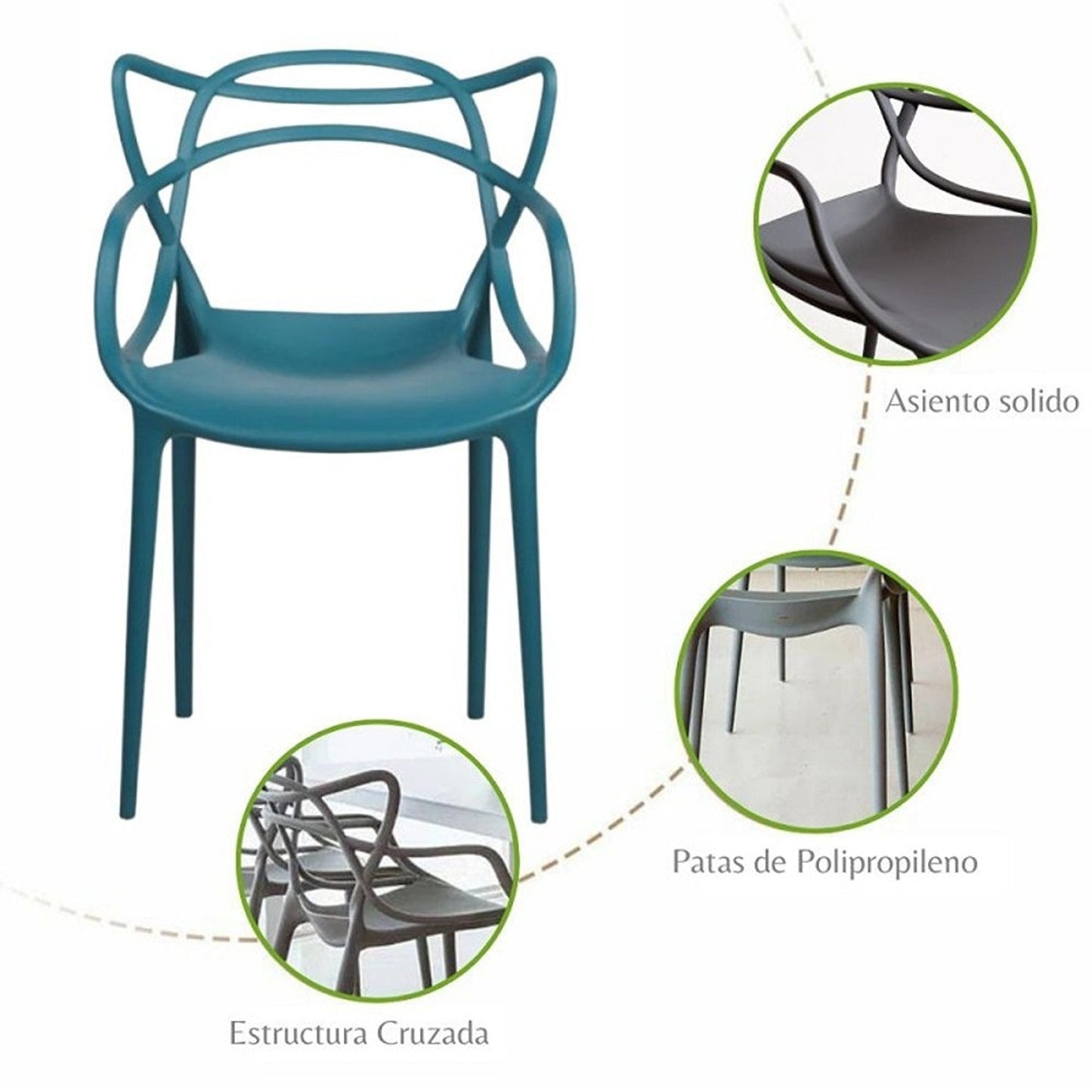 Silla Curva Alba Verde petroDenis