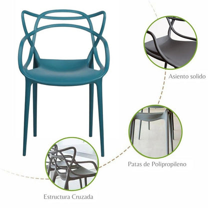 Silla Curva Alba Verde petroDenis