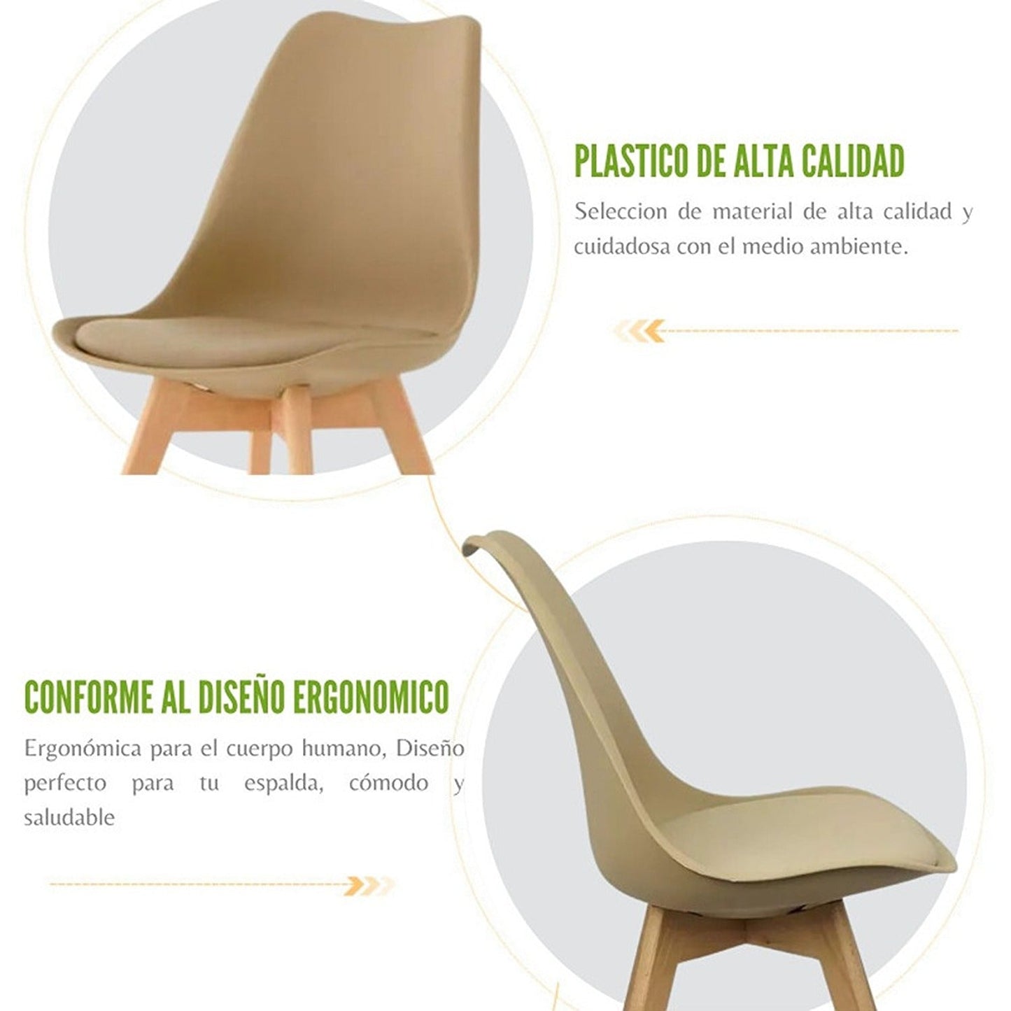 Silla Tapizada Vernaza Beige