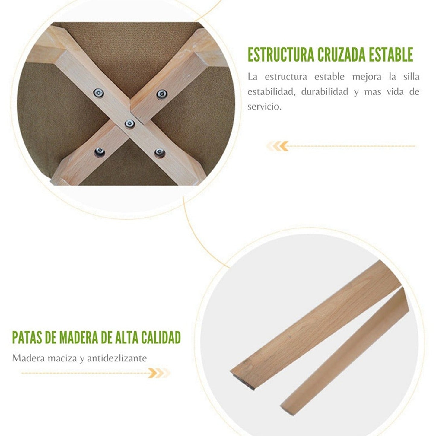 Silla Tapizada Vernaza Amarillo