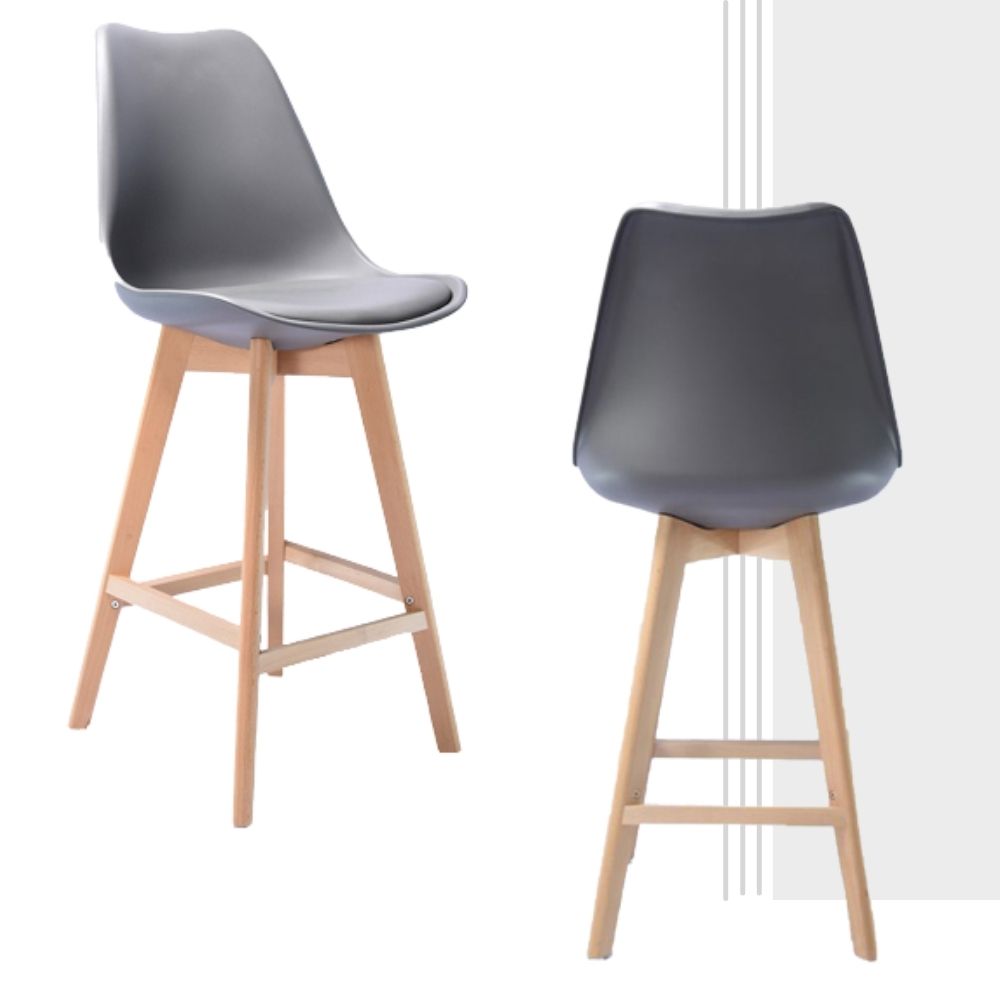 Silla de Barra Vernaza Tapizada Gris