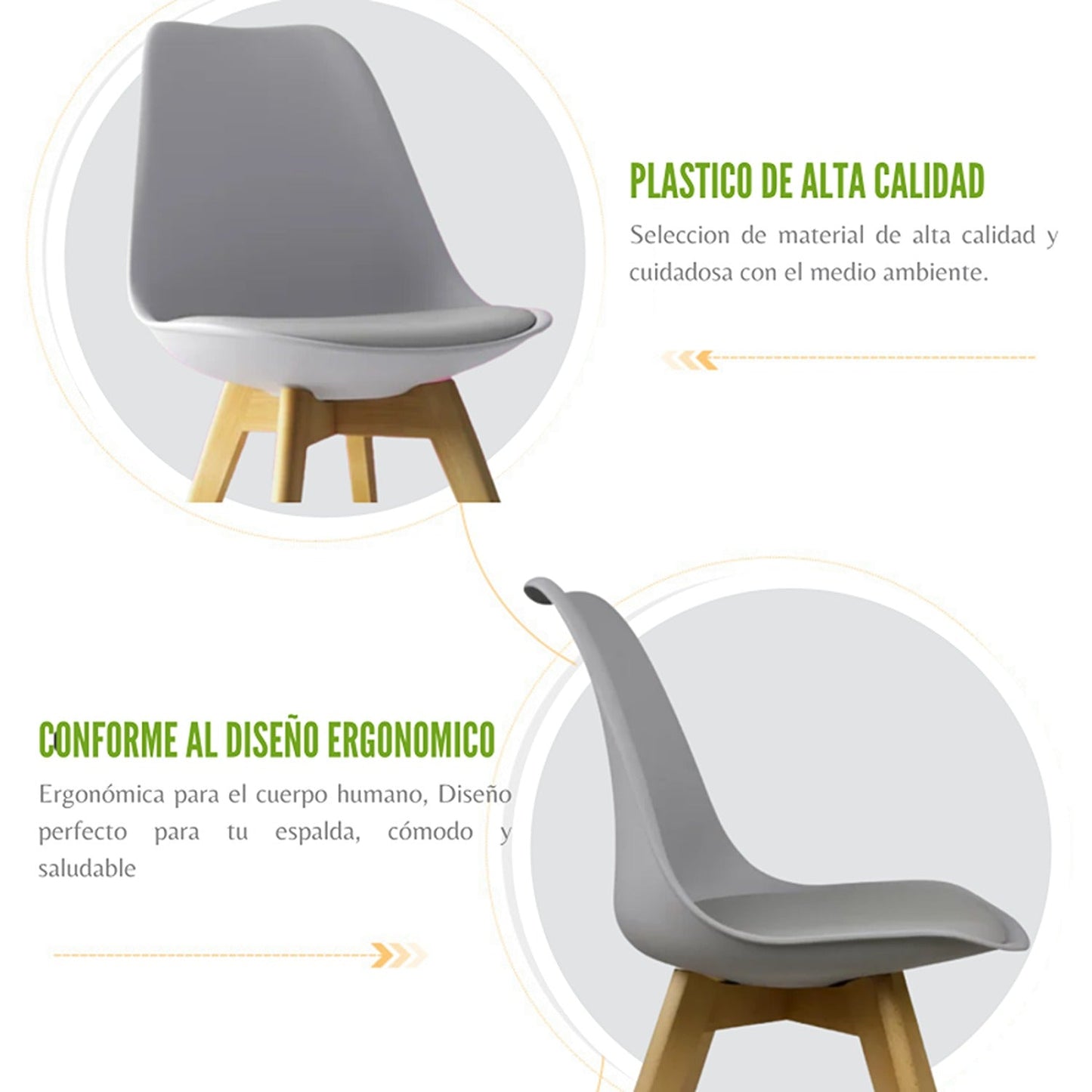 Silla Tapizada Vernaza Gris