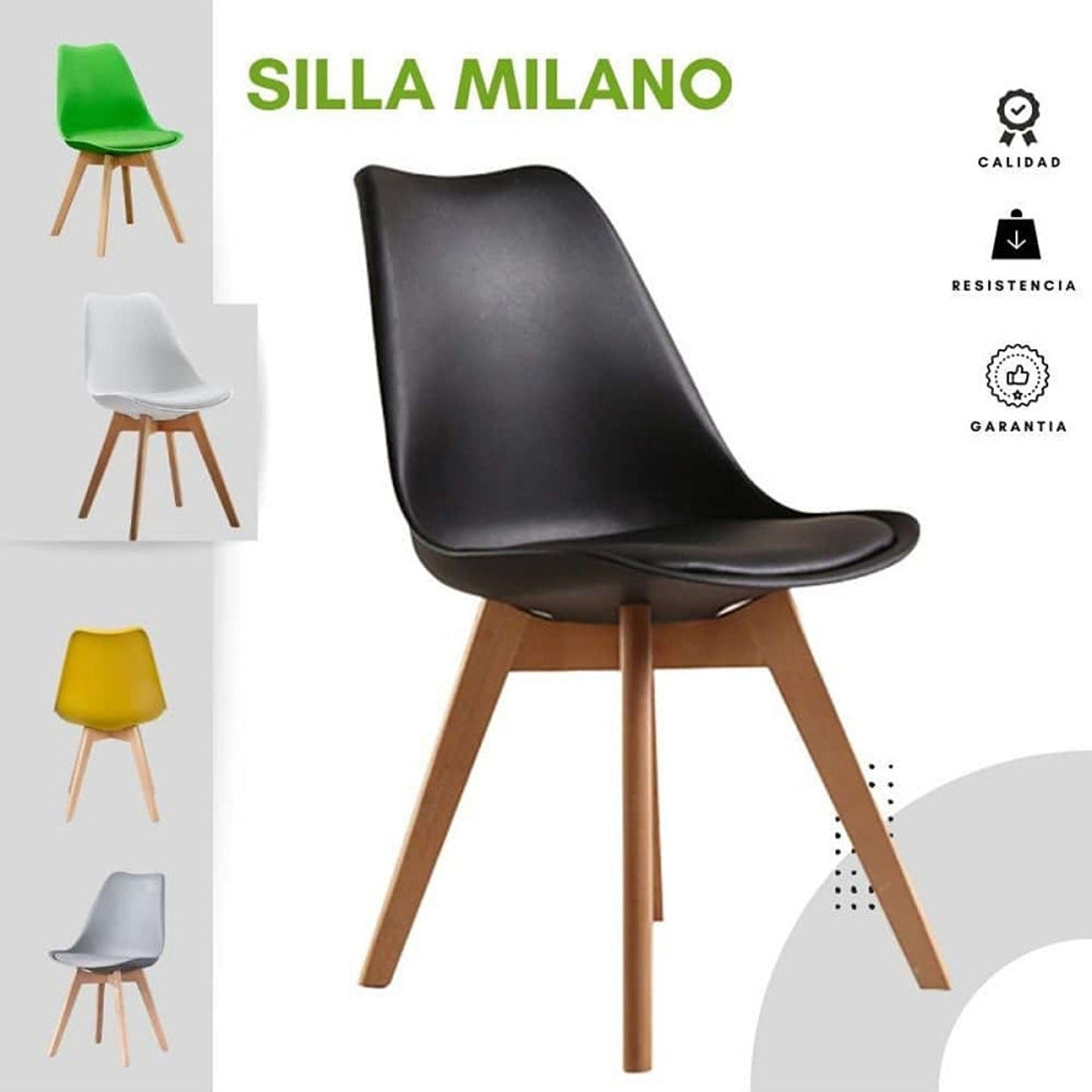 Silla Tapizada Vernaza Negro