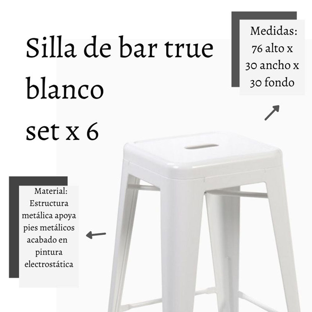 Silla de Barra Metalica Blanco