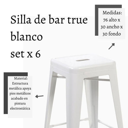 Silla de Barra Metalica Blanco