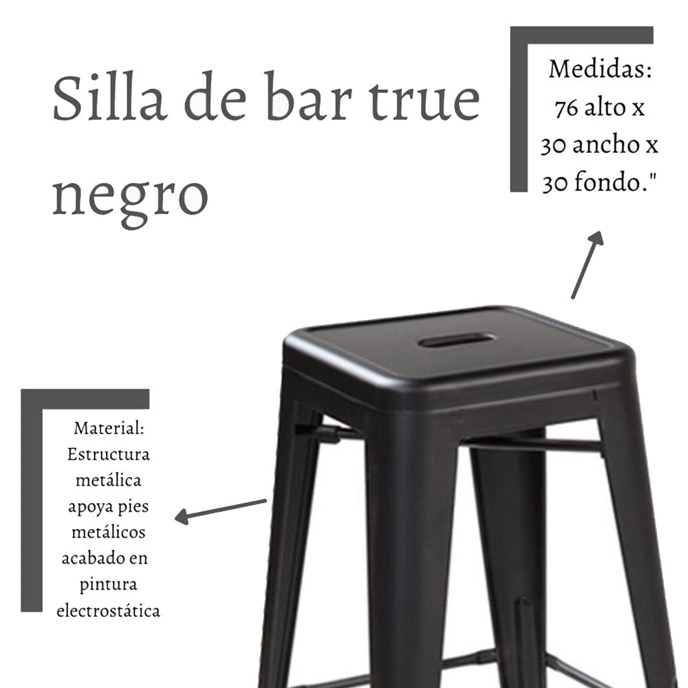 Silla de Barra Metalica Negro
