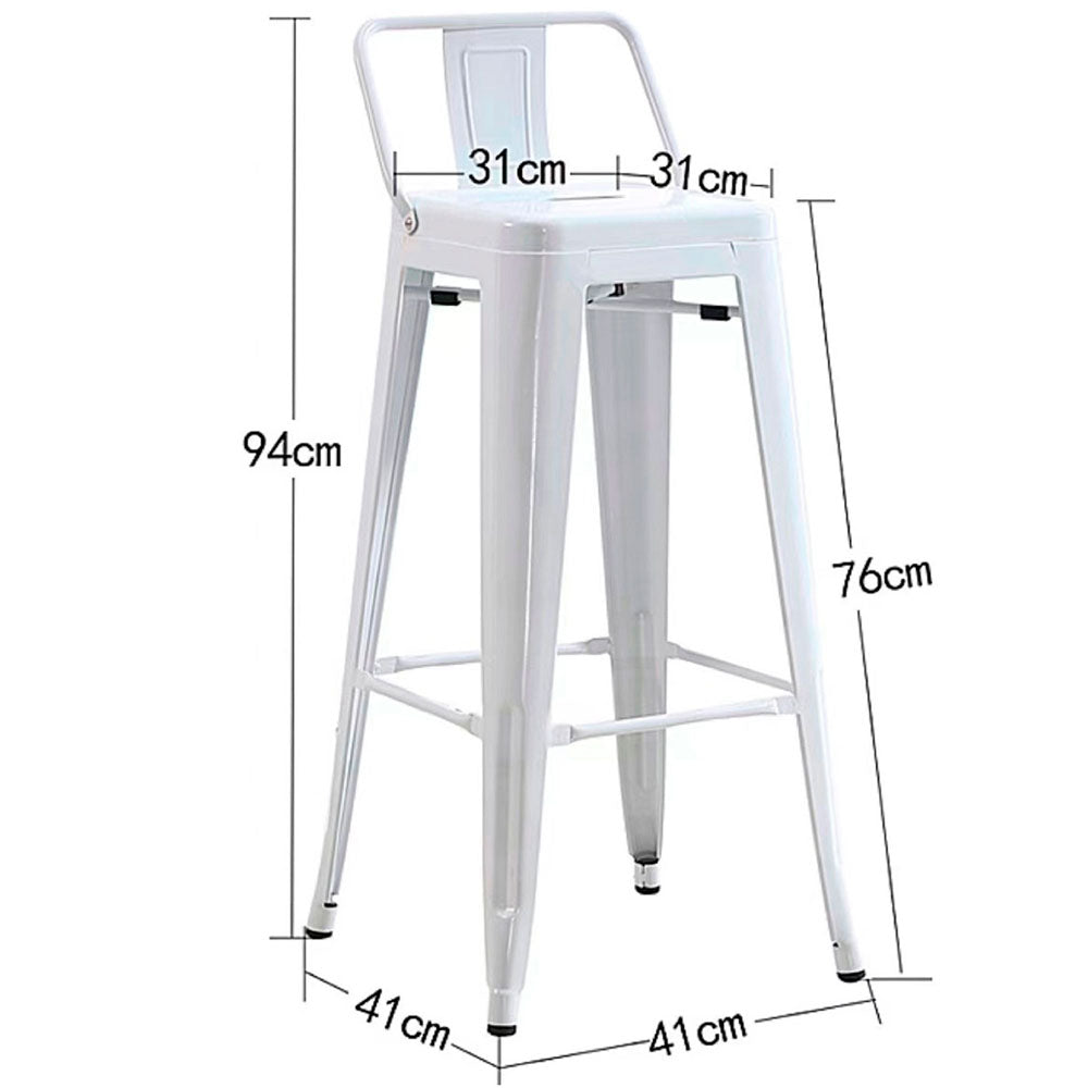 Silla de Barra Metalica Espalda Blanco