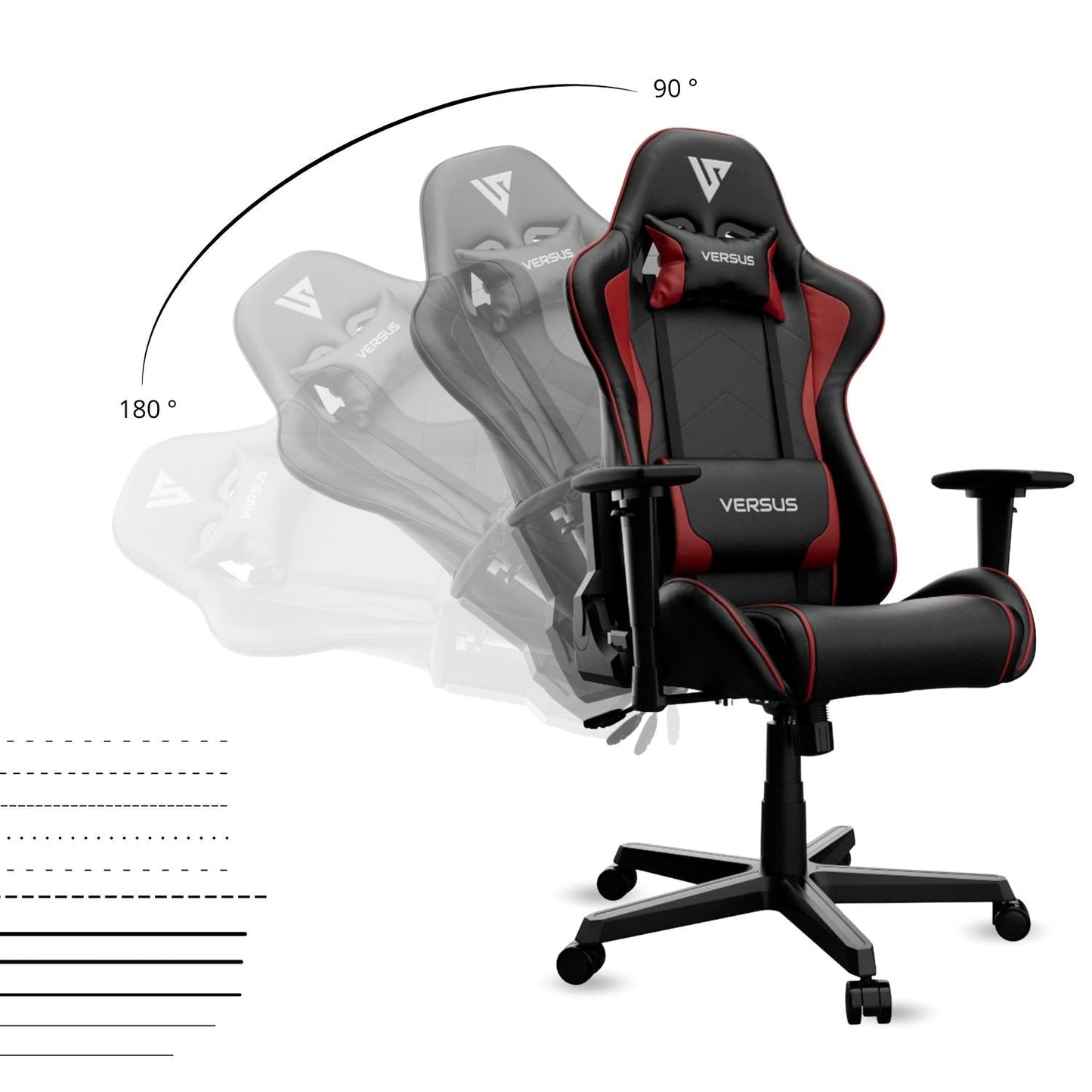 Silla Gamer Direr Negro Rojo