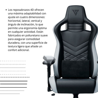 Silla Gamer Terra Negro Blanco