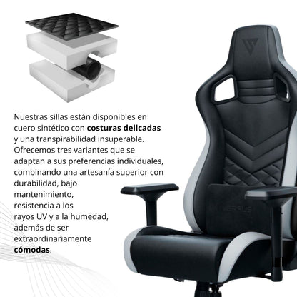 Silla Gamer Terra Negro Blanco