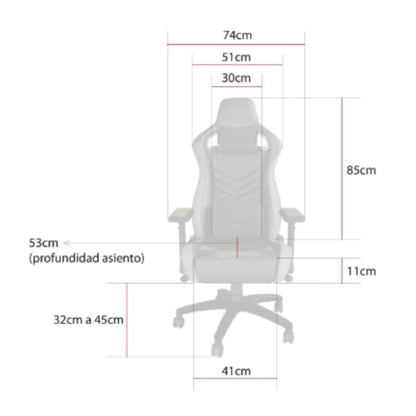 Silla Gamer Terra Negro Blanco