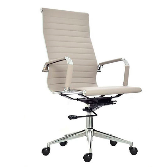 Silla De Oficina Alta Beige