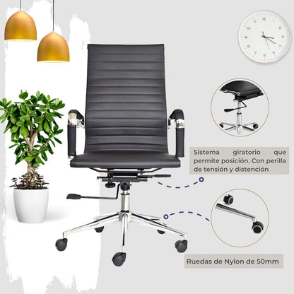 Silla De Oficina Alta Negro