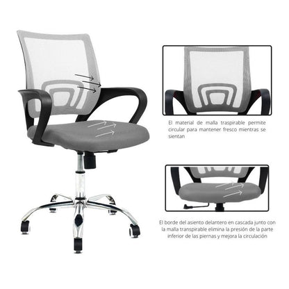 Silla De Oficina Berlin Gris