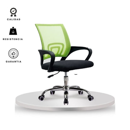Silla De Oficina Berlin Verde Negro