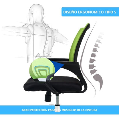 Silla De Oficina Berlin Verde Negro