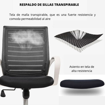 Silla De Oficina Loni Negro Blanco