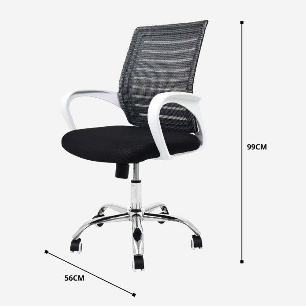 Silla De Oficina Loni Negro Blanco