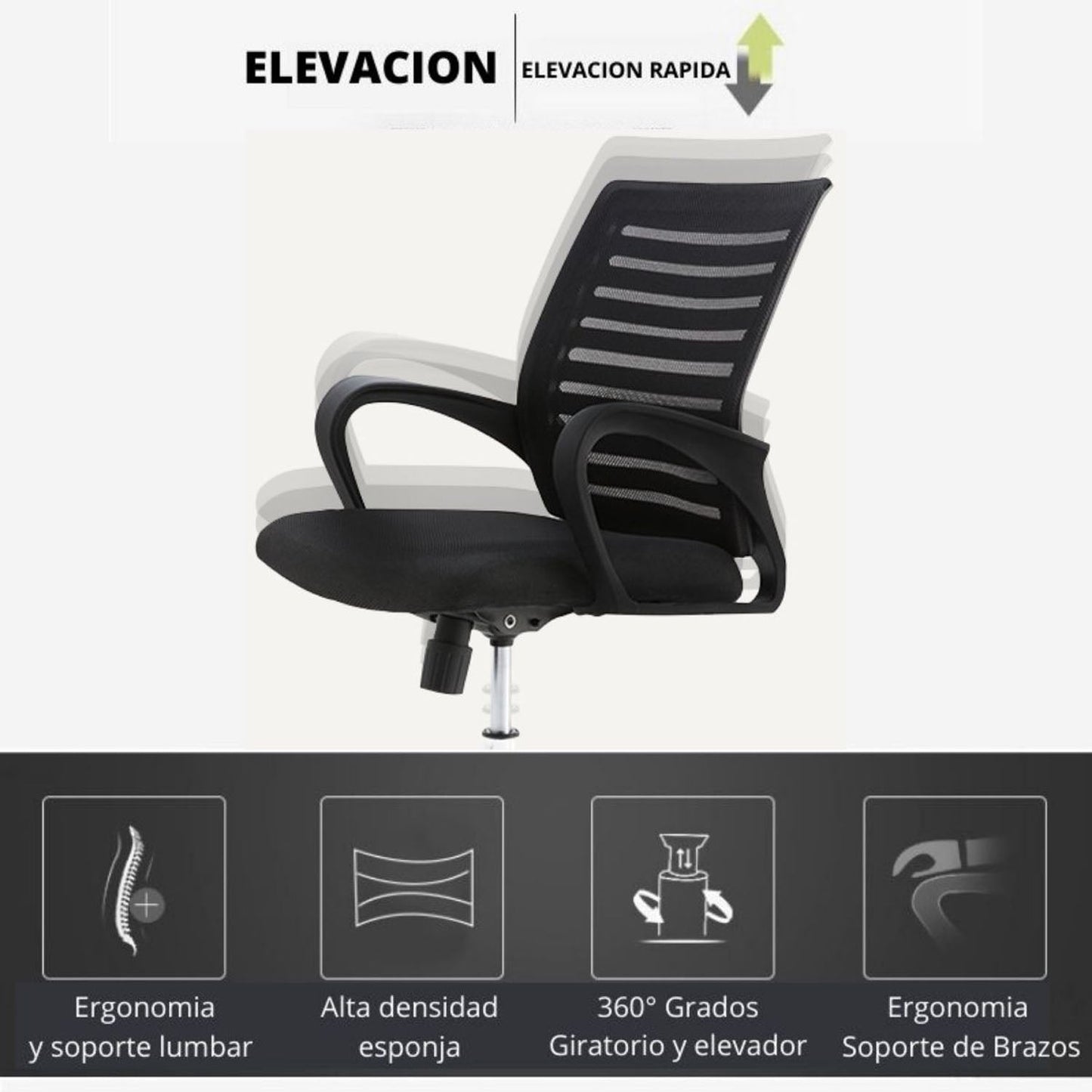 Silla De Oficina GiratoAureth Loni Negro