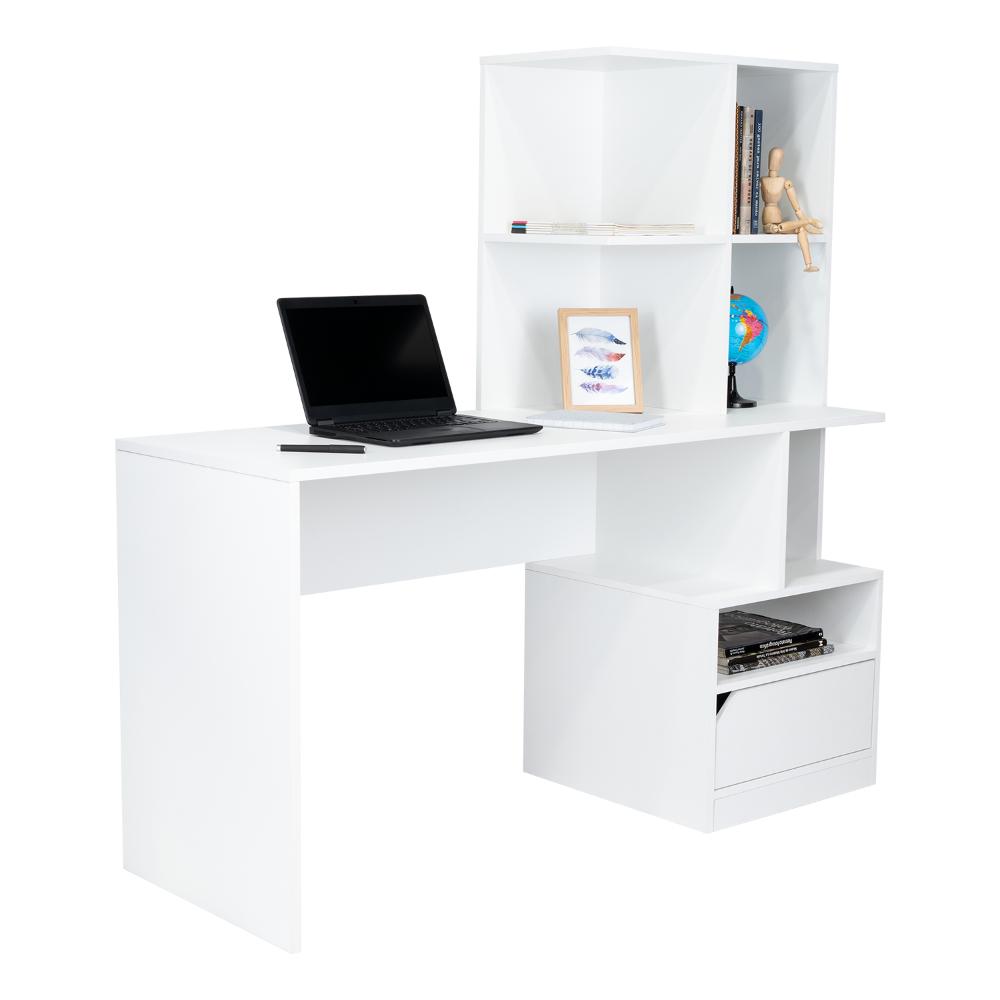Combo Alito Blanco con Escritorio y Biblioteca
