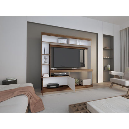 Mesa Para Tv Paris Castaño y Blanco para Tv de 55"