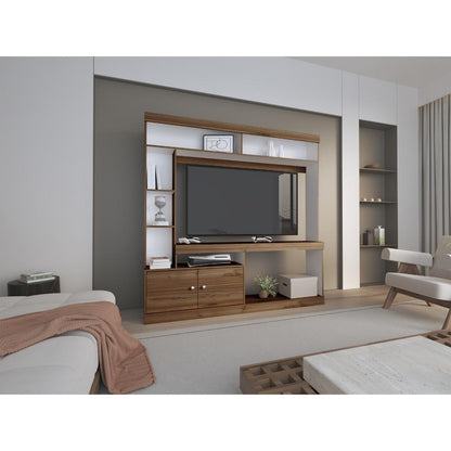 Mesa Para Tv Paris Castaño y Blanco para Tv de 55"