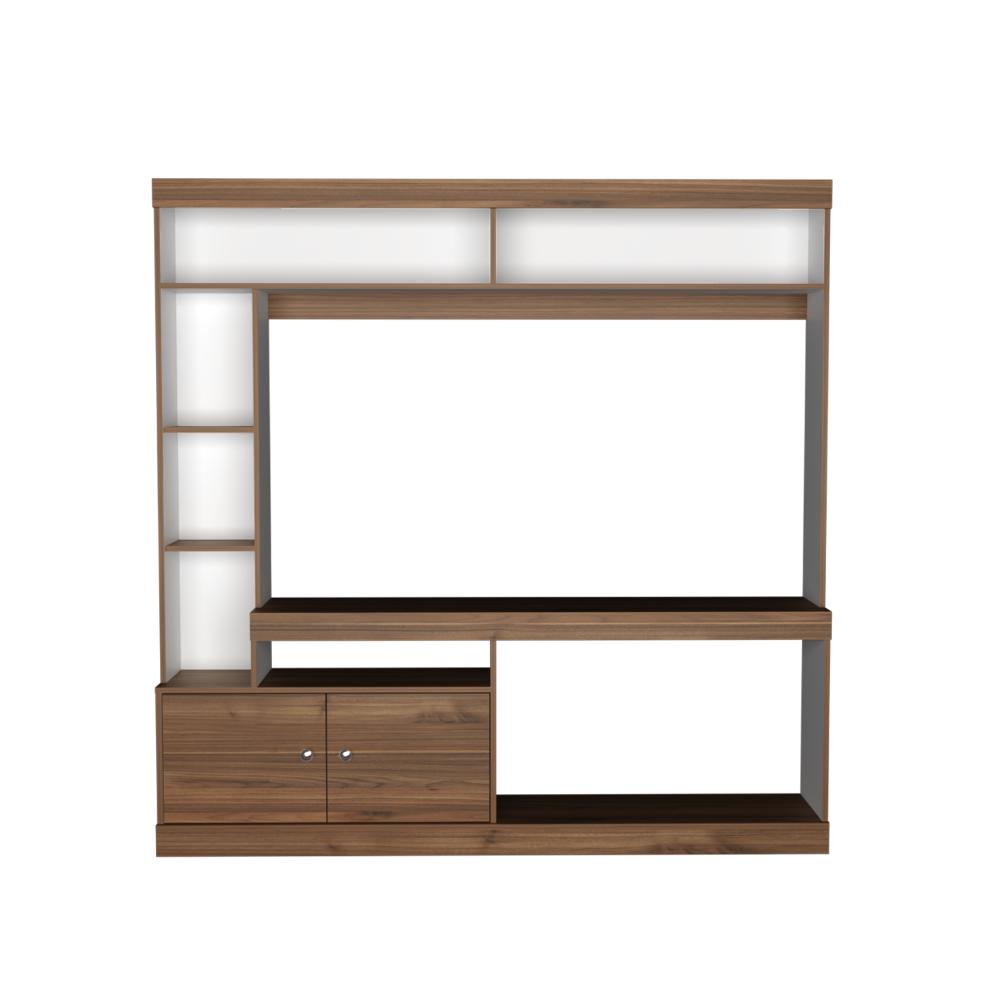 Mesa Para Tv Paris Castaño y Blanco para Tv de 55"