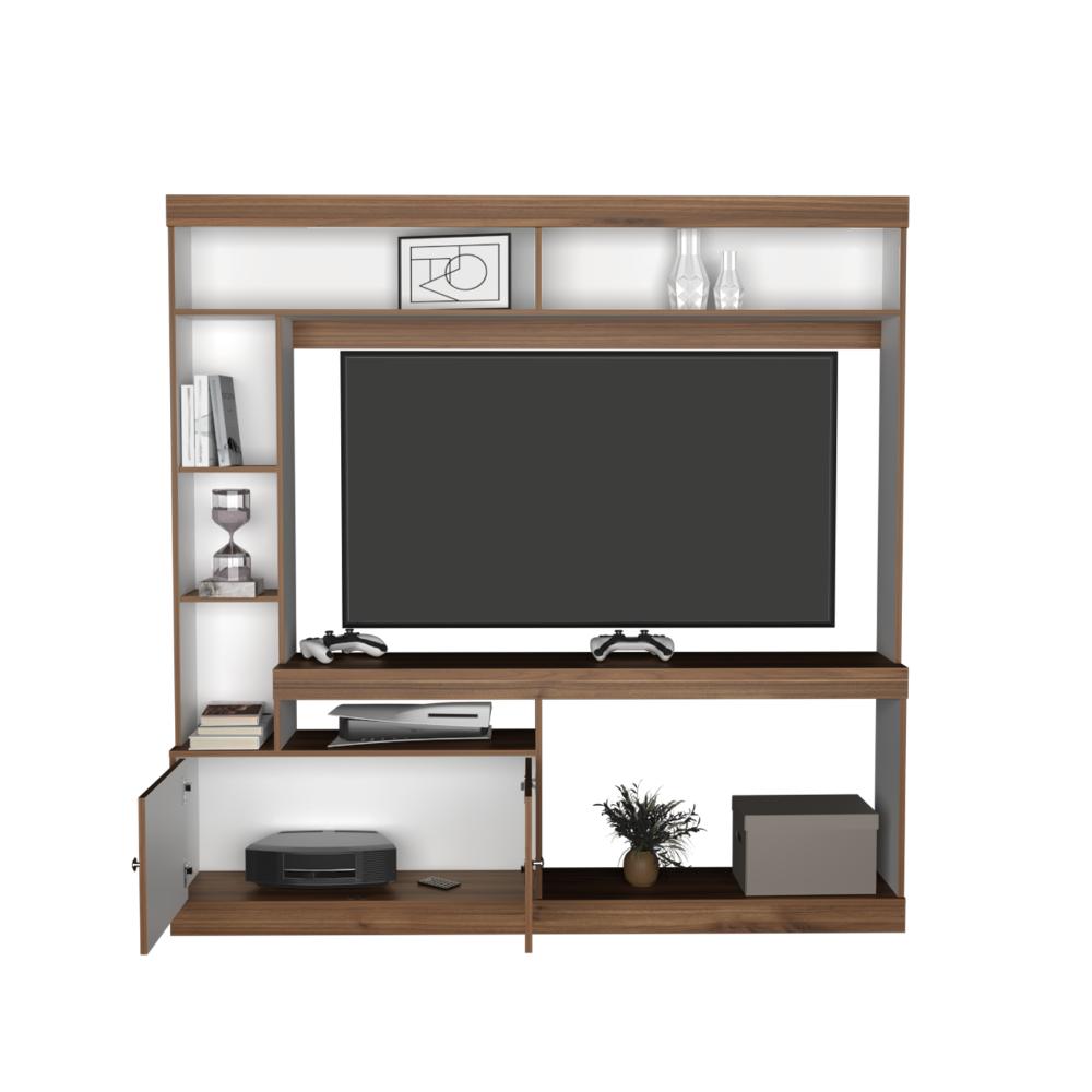 Mesa Para Tv Paris Castaño y Blanco para Tv de 55"