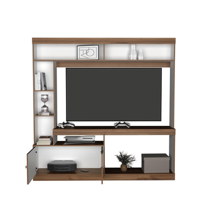 Mesa Para Tv Paris Castaño y Blanco para Tv de 55"