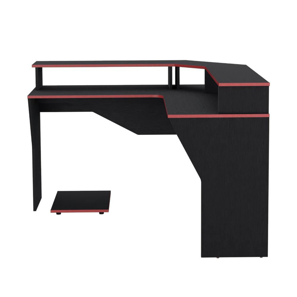 Escritorio Gamer Invictor Wengue y Rojo