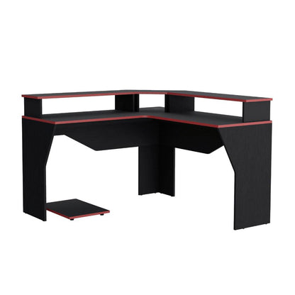 Escritorio Gamer Invictor Wengue y Rojo