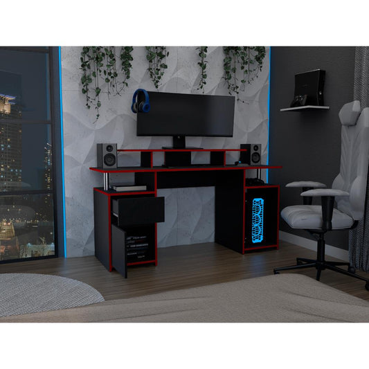 Escritorio Gamer Keria Wengue Rojo