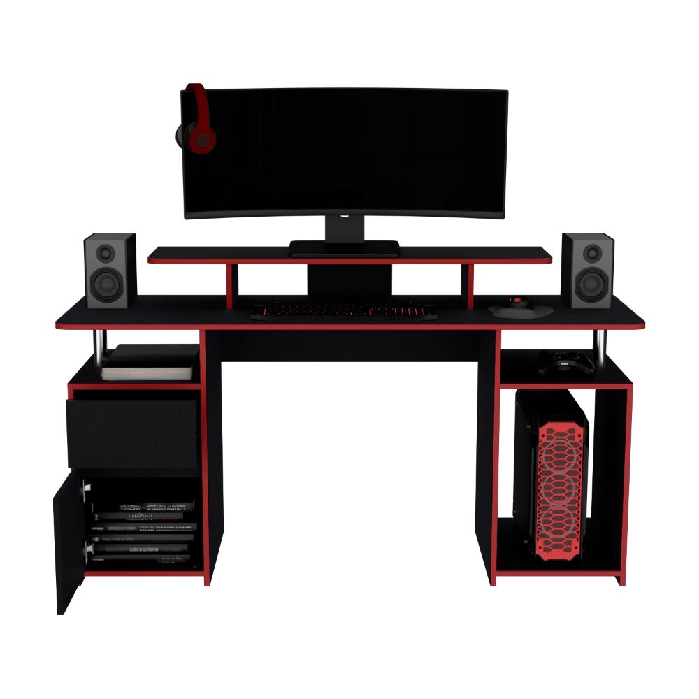 Escritorio Gamer Keria Wengue Rojo