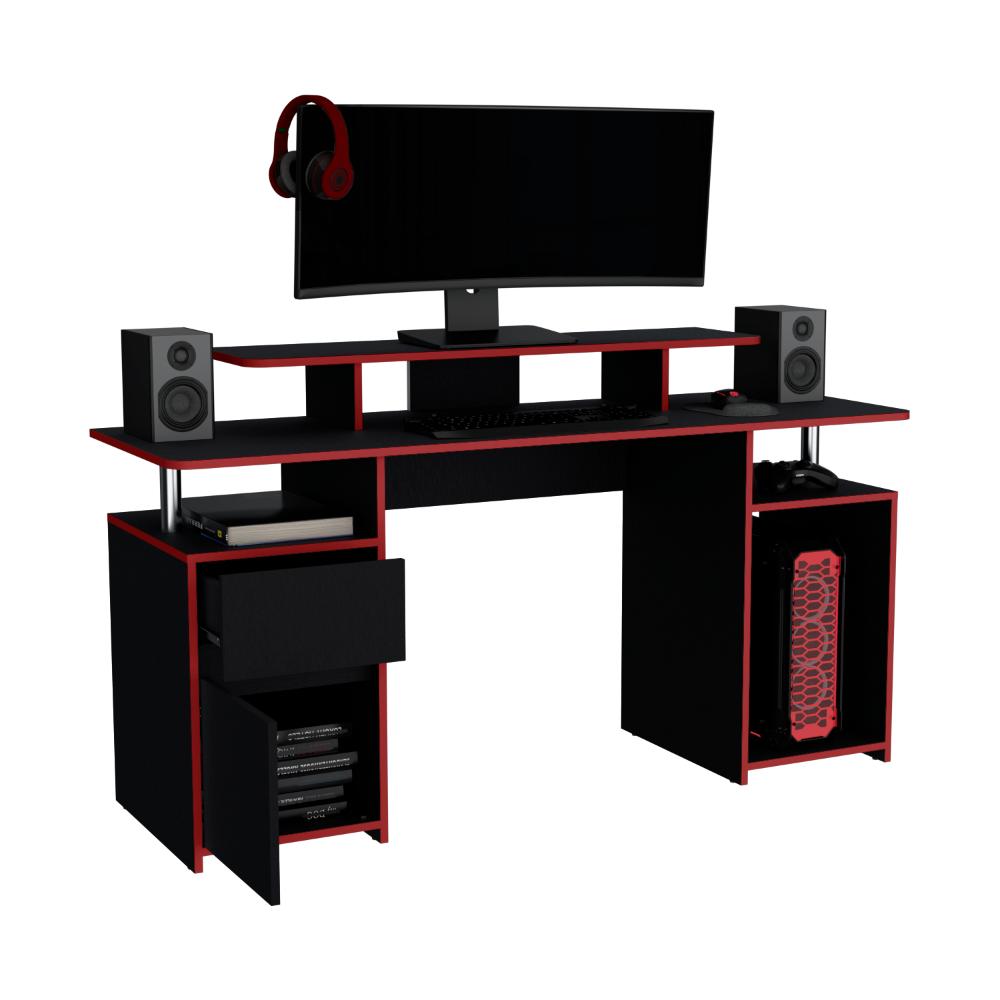 Escritorio Gamer Keria Wengue Rojo