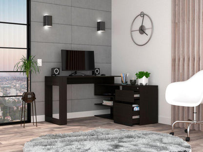 Escritorio en L Alteza color Wengue para Oficina.