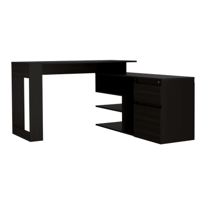 Escritorio en L Alteza color Wengue para Oficina.