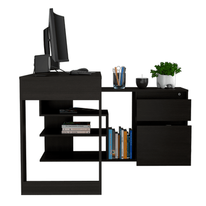 Escritorio en L Alteza color Wengue para Oficina.