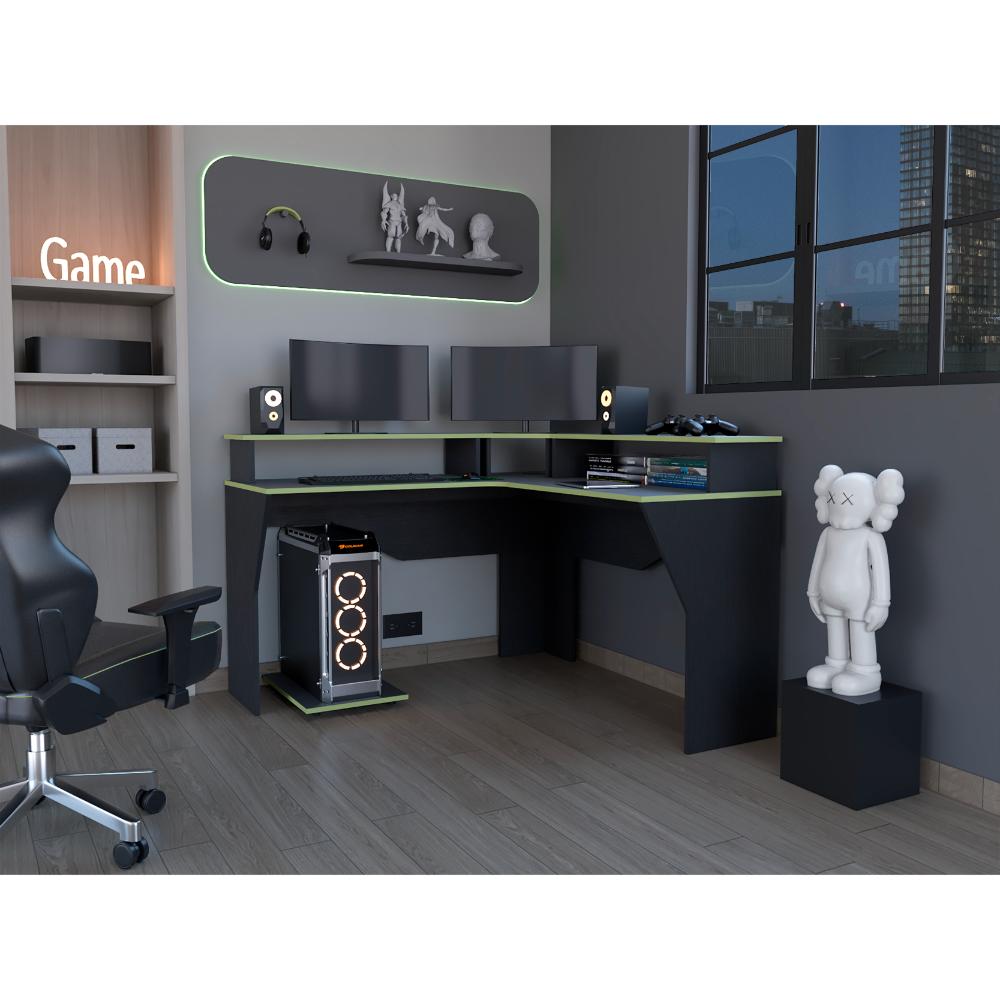 Escritorio Gamer Guma Wengue y Verde