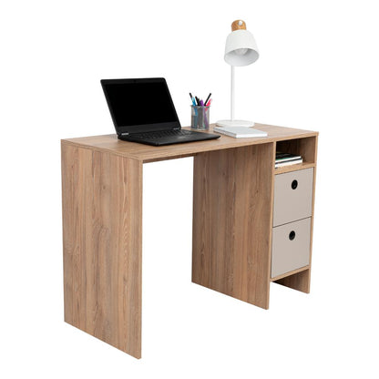 Escritorio Khali Z100 2 Cajones  Miel Taupe