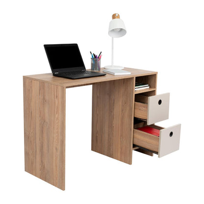 Escritorio Khali Z100 2 Cajones  Miel Taupe