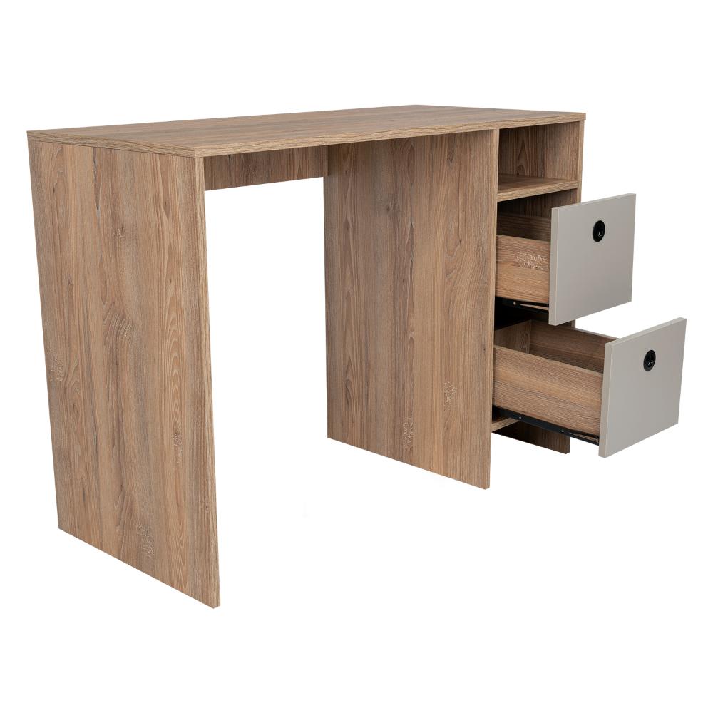 Escritorio Khali Z100 2 Cajones  Miel Taupe