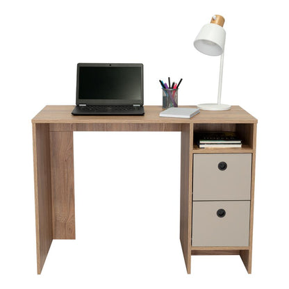 Escritorio Khali Z100 2 Cajones  Miel Taupe