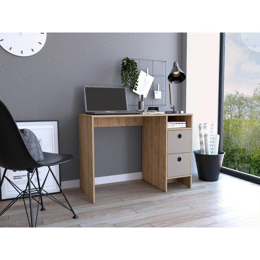Escritorio Khali Z100 2 Cajones  Miel Taupe