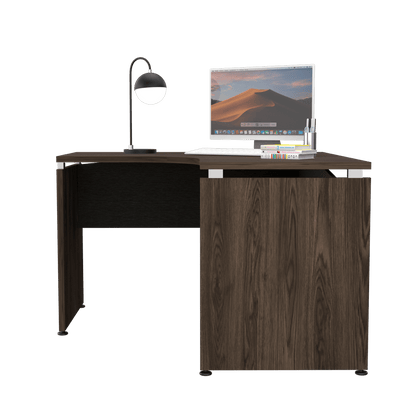 Escritorio En L Concept, Chocolate y Wengue, con Amplia Superfice